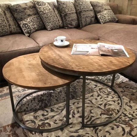 طاولة وسط معدن مع خشب بسعر {500} شيكل