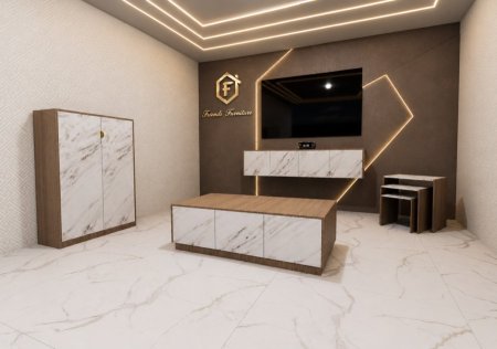 مزنون مع طاولة مع طقم سكملات وخزانة احذية بسعر {2000} شيكل