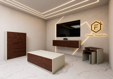 مزنون مع طاولة مع طقم سكملات وخزانة احذية بسعر {2000} شيكل