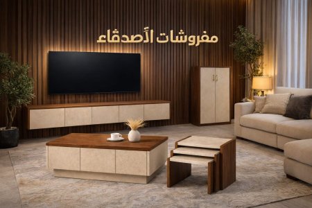 مزنون مع طاولة مع طقم سكملات وخزانة احذية بسعر {2000} شيكل